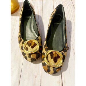Stuart Weitzman OhMy Leopard Print Flats Sz 7M